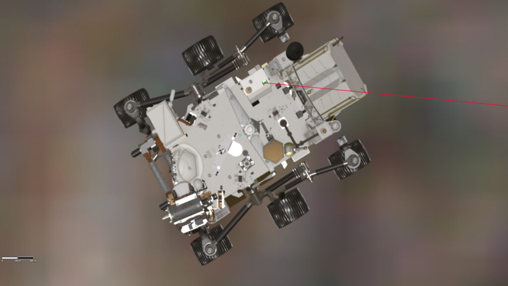 Position de Perseverance lors du 17e vol d'Ingenuity. // Source : NASA/JPL-Caltech Position de Perseverance lors du 17e vol d'Ingenuity. // Source : NASA/JPL-Caltech