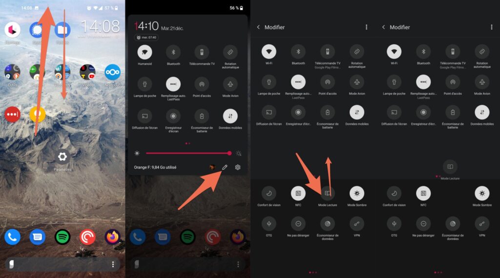 La marche à suivre pour personnaliser ses raccourcis sur Android // Source : Capture Numerama