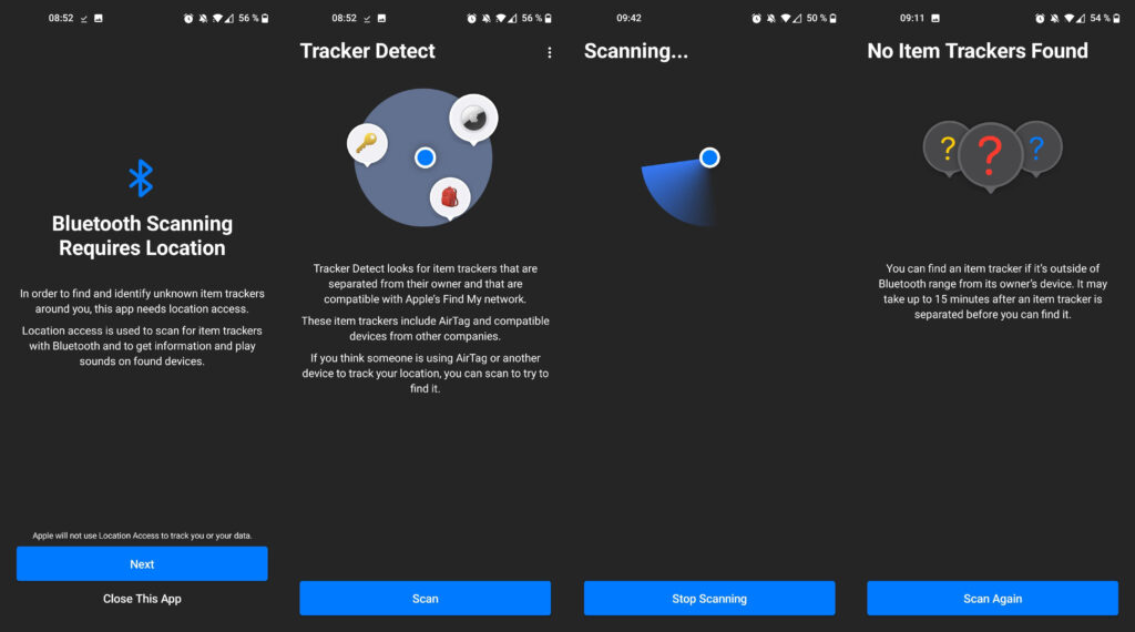 Le fonctionnement de l'application Tracker Detect sur Android // Source : Capture Numerama Le fonctionnement de l'application Tracker Detect sur Android // Source : Capture Numerama