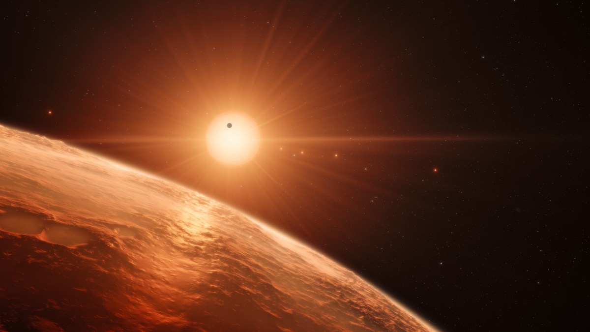 Vue d'artiste de TRAPPIST-1. // Source : ESO/M. Kornmesser Vue d'artiste de TRAPPIST-1. // Source : ESO/M. Kornmesser