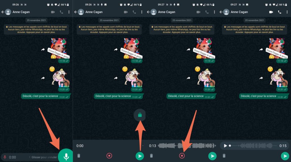 La marche à suivre pour accéder à l'écoute des messages audio // Source : Capture Numerama La marche à suivre pour accéder à l'écoute des messages audio // Source : Capture Numerama