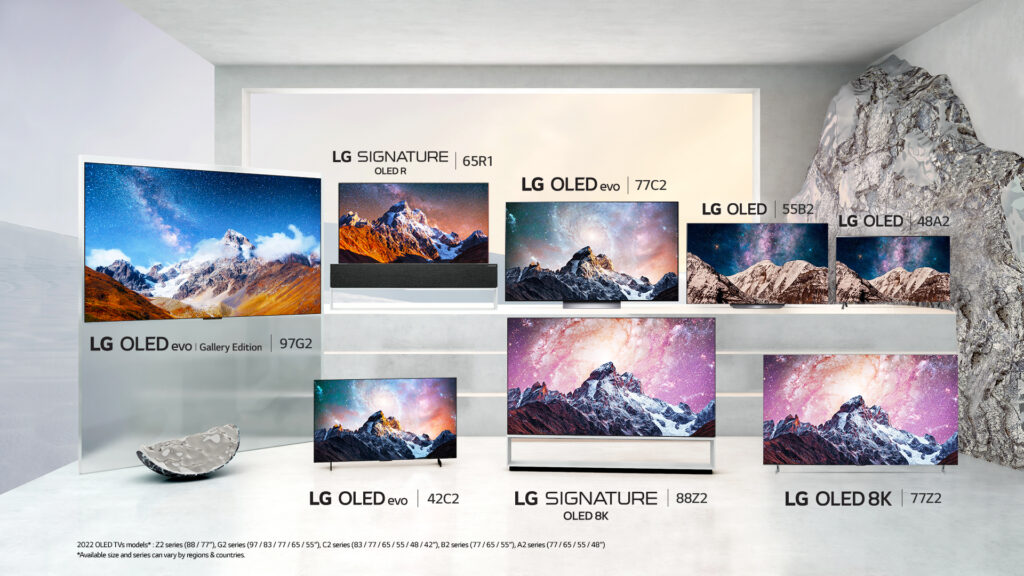 La gamme de téléviseurs OLED LG en 2022 // Source : LG La gamme de téléviseurs OLED LG en 2022 // Source : LG