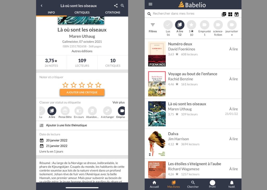 Extraits des fonctionnalités de l'app. // Source : Capture d'écran Extraits des fonctionnalités de l'app. // Source : Capture d'écran