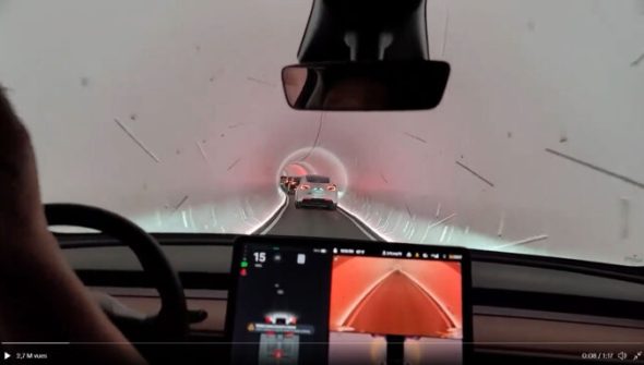 Bouchon dans les tunnels Boring Company // Source : Twitter @Pixelnull Bouchon dans les tunnels Boring Company // Source : Twitter @Pixelnull
