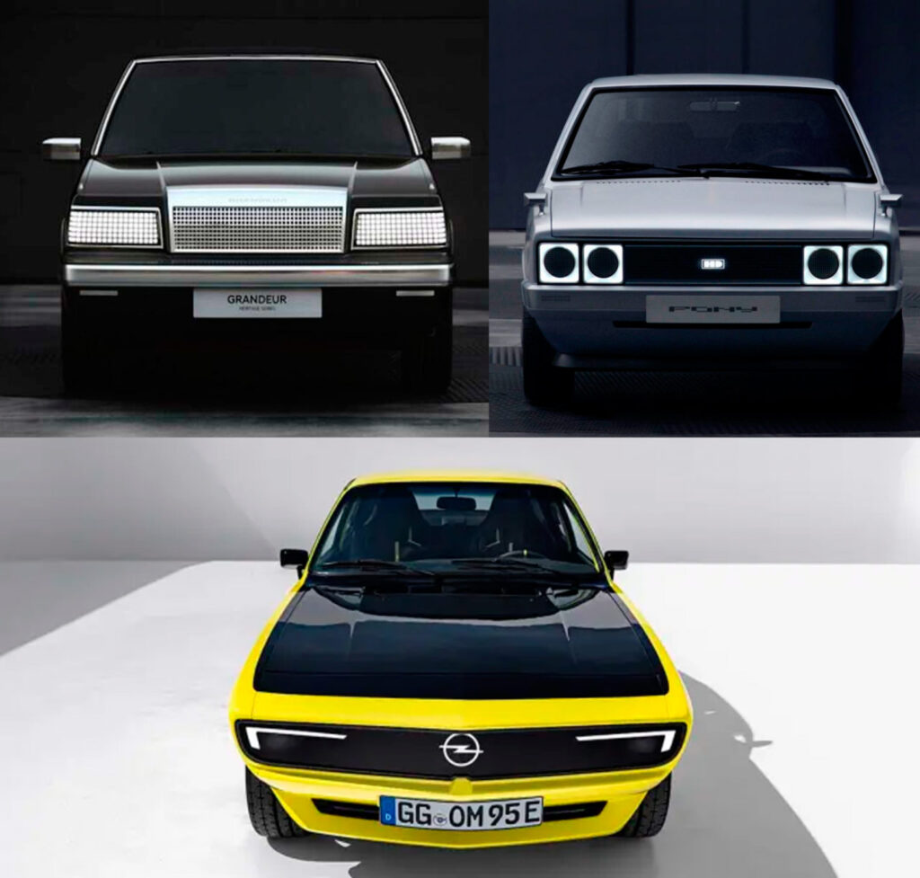 Hyundai Grandeur EV - Hyundai Pony heritage - Opel Manta GSE Elektromod // Source : Festival Automobile international