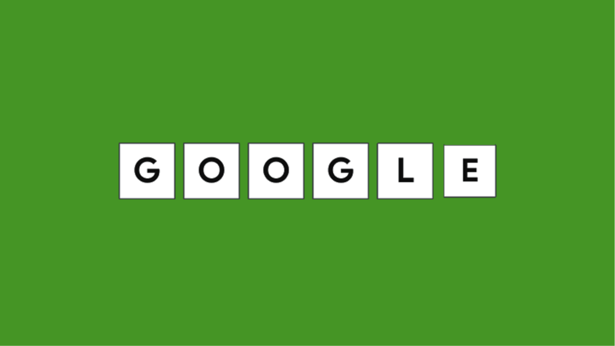 Le mot GOOGLE comme si on jouait à WORDLE Le mot GOOGLE comme si on jouait à WORDLE
