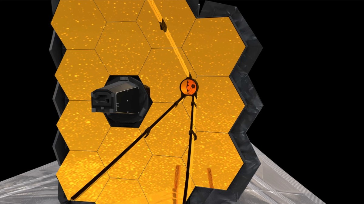 Vue d'artiste du JWST. // Source : NASA's Goddard Space Flight Center Conceptual Image Lab Vue d'artiste du JWST. // Source : NASA's Goddard Space Flight Center Conceptual Image Lab