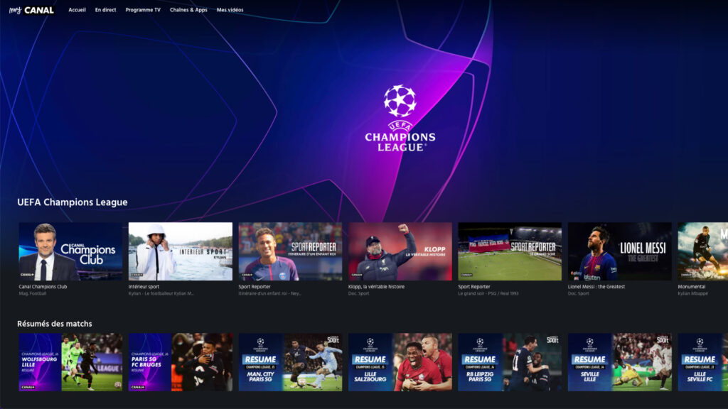 L'application myCANAL // Source : CANAL+ L'application myCANAL // Source : CANAL+