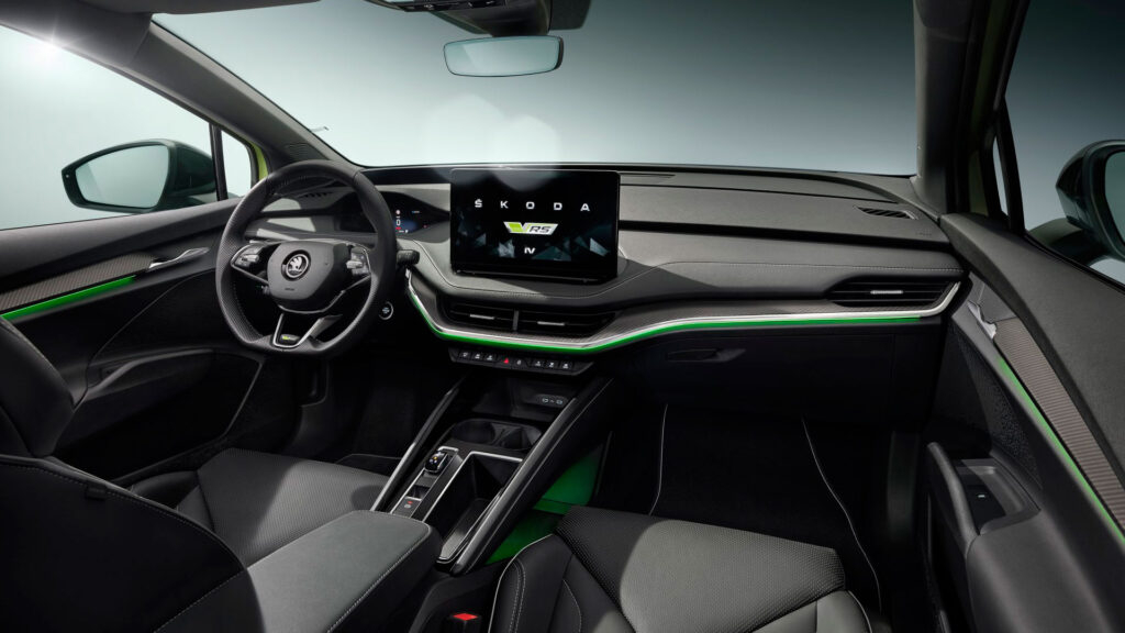 Intérieur du Skoda Enyaq Coupé RS iV // Source : Skoda Intérieur du Skoda Enyaq Coupé RS iV // Source : Skoda