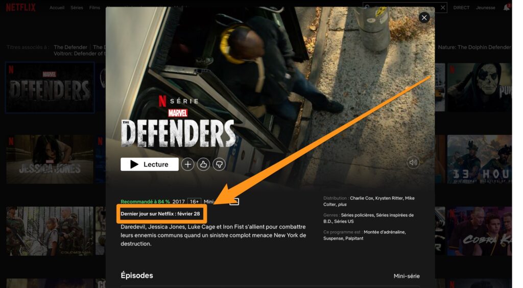 Les séries Marvel disparaissent de Netflix // Source : Capture d'écran Netflix Les séries Marvel disparaissent de Netflix // Source : Capture d'écran Netflix