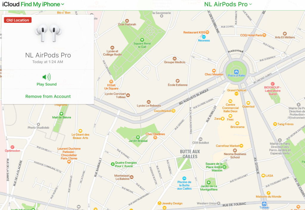AirPods localiser iCLoud site AirPods localiser iCLoud site