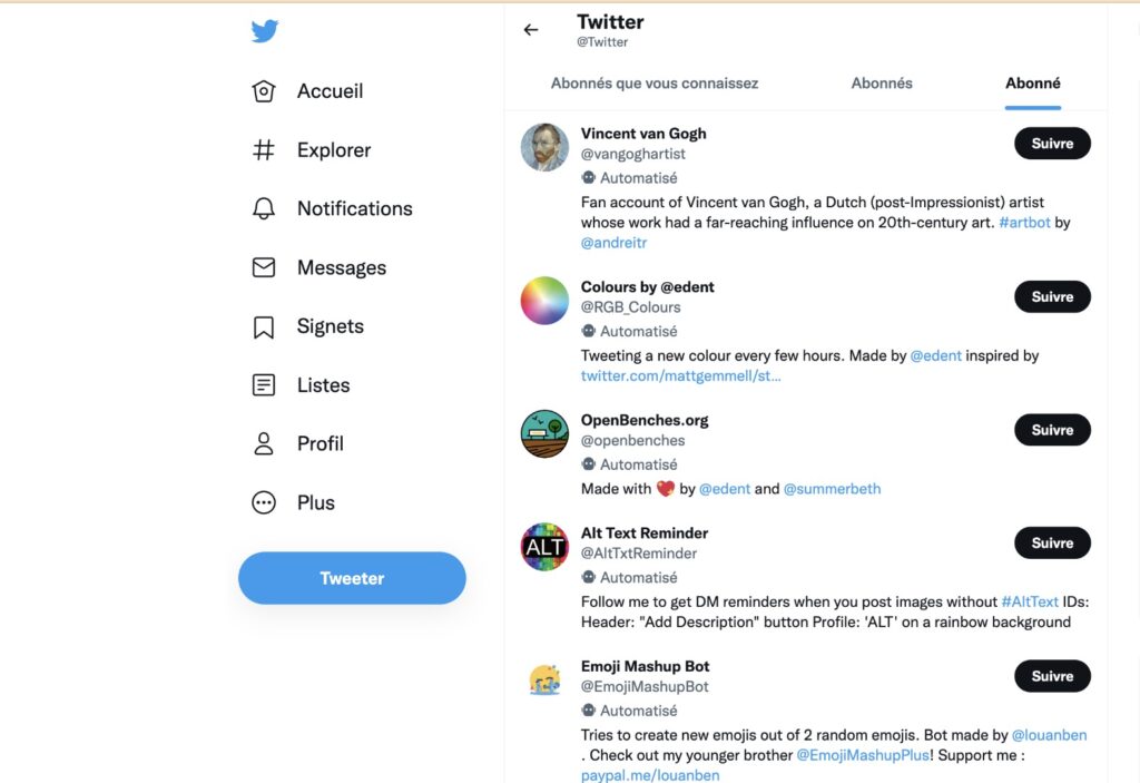 Twitter aussi s'amuse à suivre n'importe quoi. // Source : Capture Numerama Twitter aussi s'amuse à suivre n'importe quoi. // Source : Capture Numerama