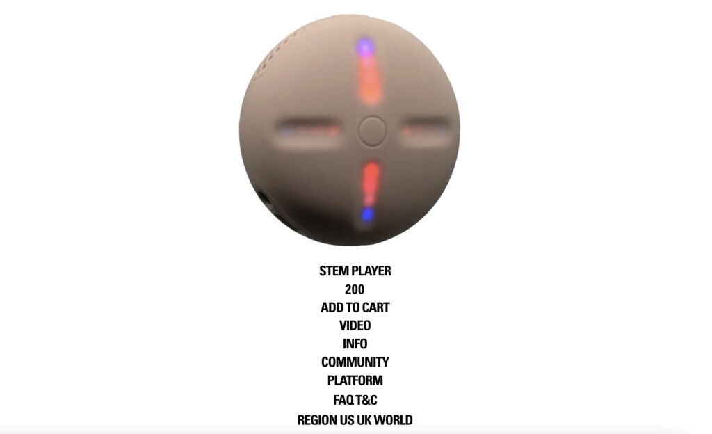 Le Stem Player de Kanye West // Source : Capture d'écran Numerama Le Stem Player de Kanye West // Source : Capture d'écran Numerama