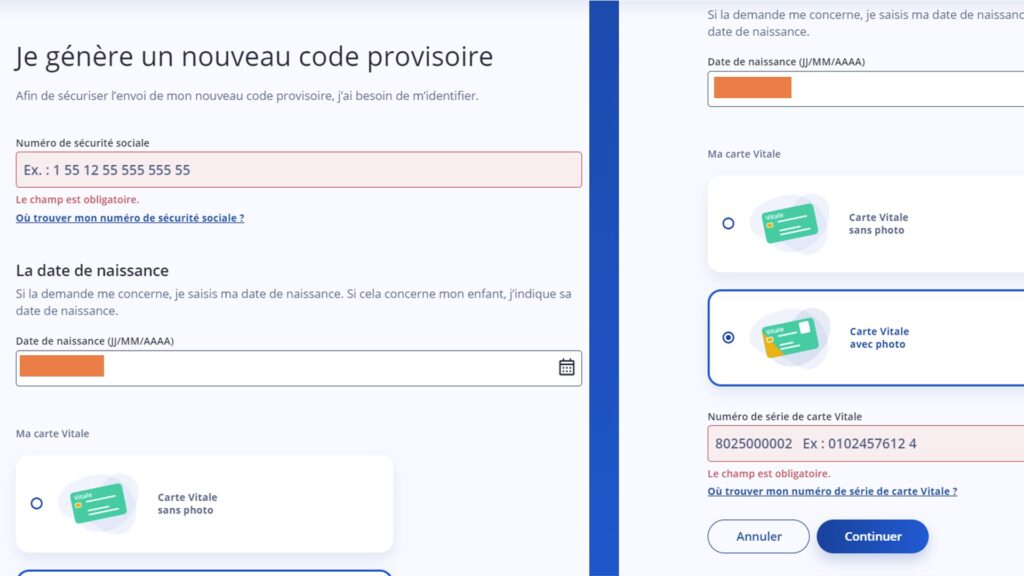 Pour générer un code provisoire d'activation. // Source : Capture d'écran