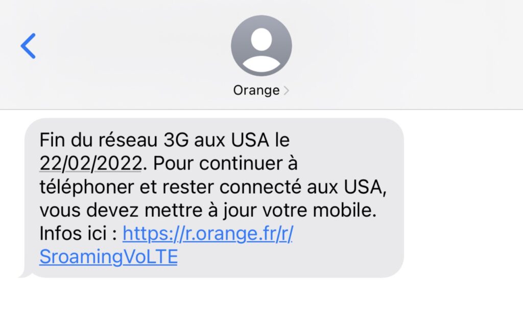 Fin 3G etats unis orange Fin 3G etats unis orange