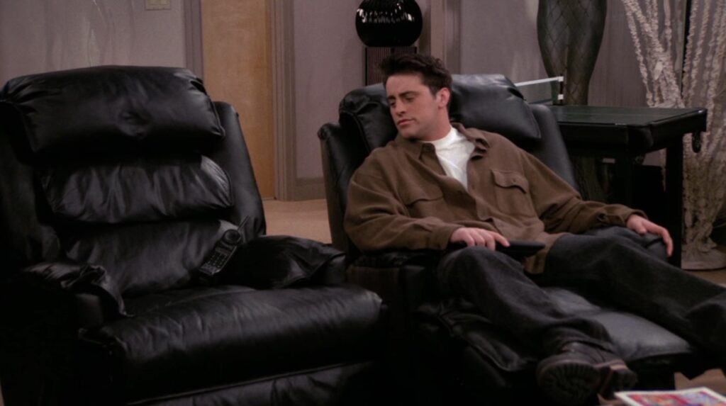 Joey se sent bien seul sans Chanlder // Source : Screenshot Friends/Netflix Joey se sent bien seul sans Chanlder // Source : Screenshot Friends/Netflix