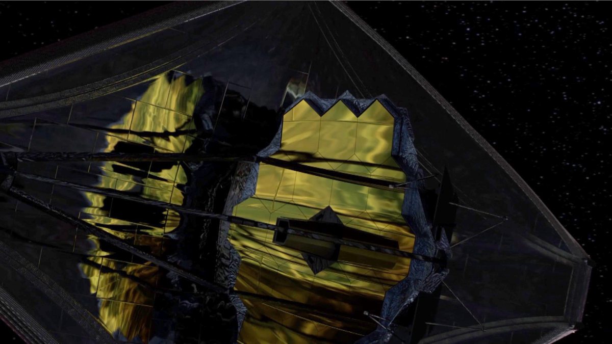 Vue d'artiste du JWST. // Source : NASA, SkyWorks Digital, Northrop Grumman, STScI Vue d'artiste du JWST. // Source : NASA, SkyWorks Digital, Northrop Grumman, STScI