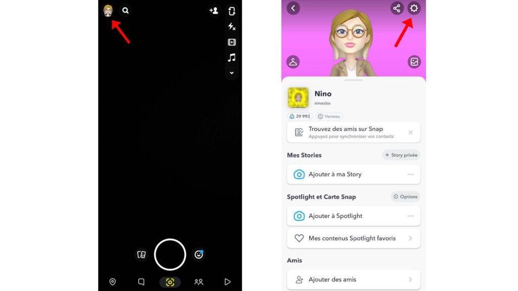 Changer de pseudo sur Snapchat // Source : Capture d'écran Changer de pseudo sur Snapchat // Source : Capture d'écran