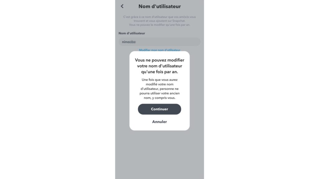 Changer de pseudo sur Snapchat // Source : Capture d'écran Changer de pseudo sur Snapchat // Source : Capture d'écran