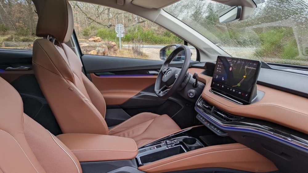 Intérieur ecoSuite du Skoda Enyaq iV // Source : Raphaelle Baut pour Numerama