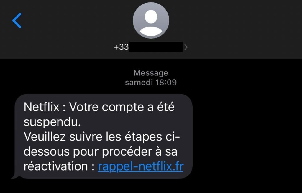 Le SMS de phishing a été reçu par notre rédaction en janvier 2022 // Source : Capture écran Cyberguerre Le SMS de phishing a été reçu par notre rédaction en janvier 2022 // Source : Capture écran Cyberguerre