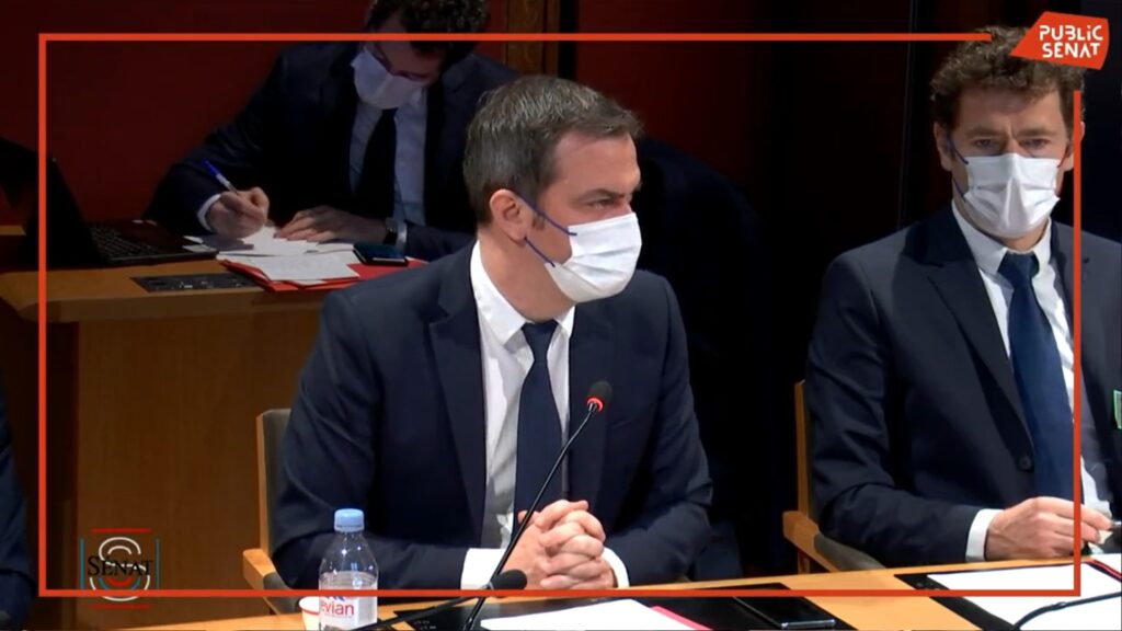 Olivier Véran auditionné par le Sénat le 22 février 2022. // Source : Public Sénat Olivier Véran auditionné par le Sénat le 22 février 2022. // Source : Public Sénat