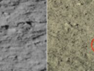 Les étranges globules repérés par Yutu 2 sur la Lune. // Source : Science China Press (image recadrée et annotée) Les étranges globules repérés par Yutu 2 sur la Lune. // Source : Science China Press (image recadrée et annotée)