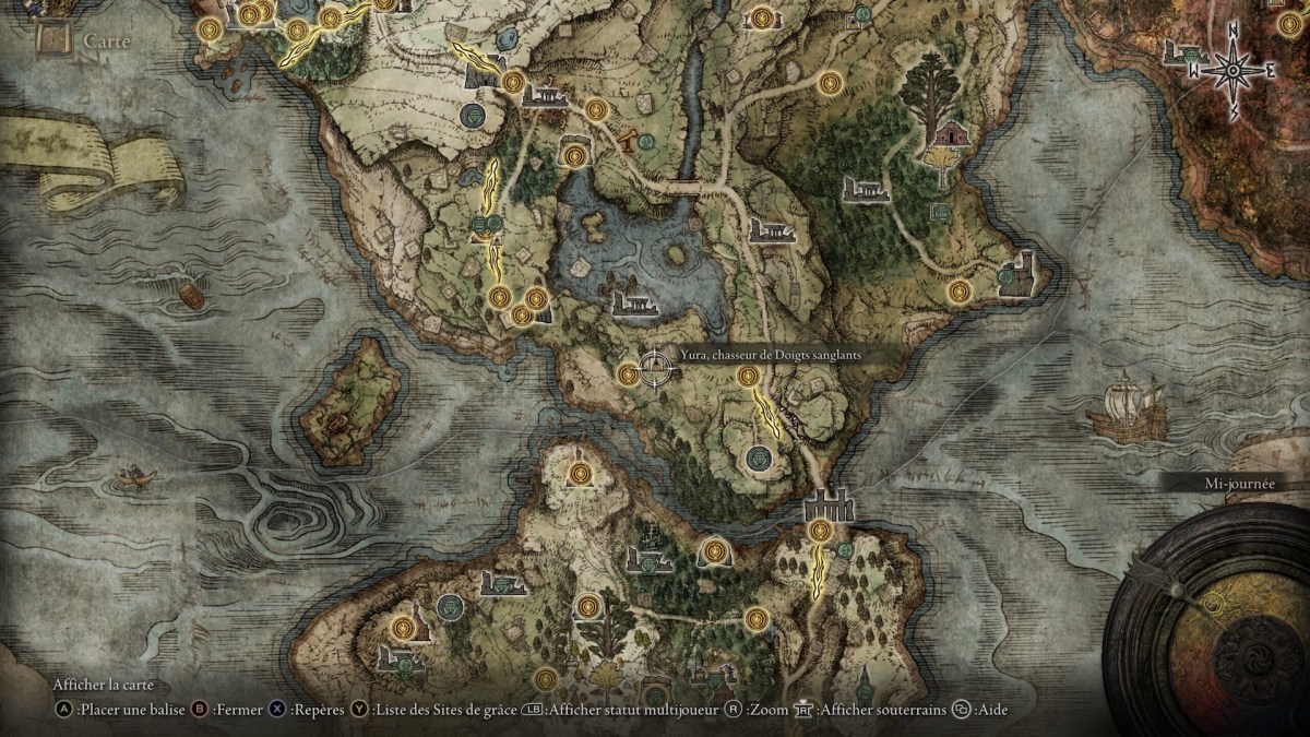 Nouvelles icônes sur la carte d'Elden Ring // Source : Capture PS5 Nouvelles icônes sur la carte d'Elden Ring // Source : Capture PS5