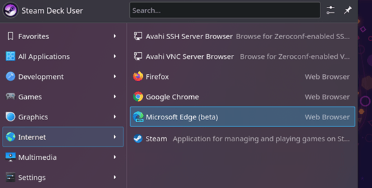 Microsoft Edge est intégré à la boutique officielle du Steam Deck. // Source : Microsoft Microsoft Edge est intégré à la boutique officielle du Steam Deck. // Source : Microsoft