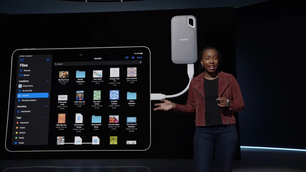 L'iPad Air gagne un port USB Type-C plus rapide. // Source : Capture Numerama L'iPad Air gagne un port USB Type-C plus rapide. // Source : Capture Numerama
