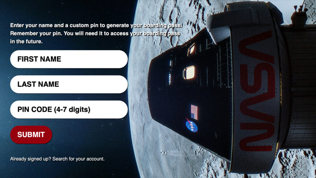 Embarquement immédiat pour la Lune. // Source : Capture d'écran Nasa Embarquement immédiat pour la Lune. // Source : Capture d'écran Nasa