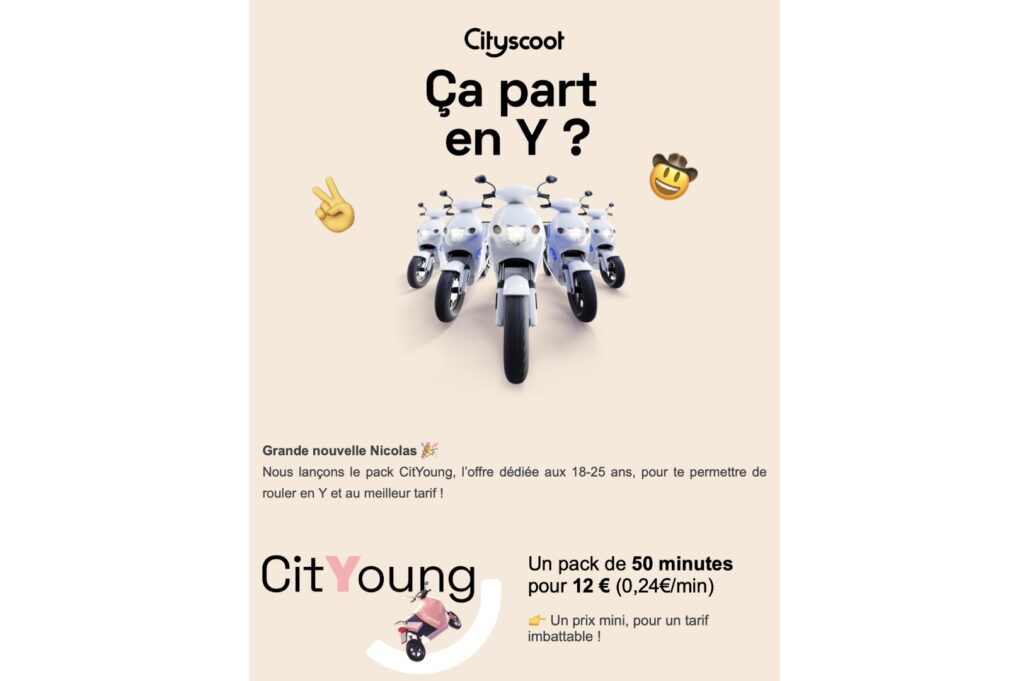 « Ça part en Y » comme dirait l'autre.  // Source : Cityscoot