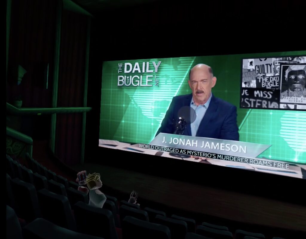 Nous avons regardé le dernier Spider-Man dans une salle de cinéma, avec d'autres personnes. // Source : Numerama Nous avons regardé le dernier Spider-Man dans une salle de cinéma, avec d'autres personnes. // Source : Numerama