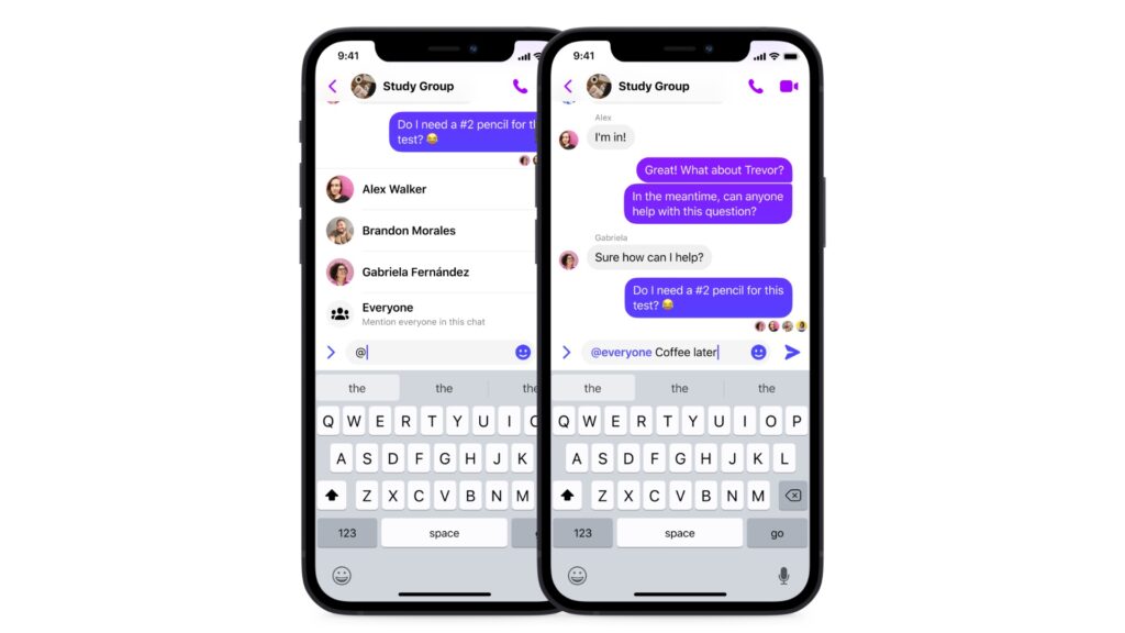 La fonction @everyone de Messenger. // Source : Facebook La fonction @everyone de Messenger. // Source : Facebook