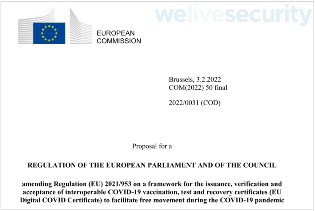 Le groupe de hacker propose de télécharger un document officiel disponible sur le site de l'Union Européenne pour tromper la victime. // Source : ESET Research Le groupe de hacker propose de télécharger un document officiel disponible sur le site de l'Union Européenne pour tromper la victime. // Source : ESET Research