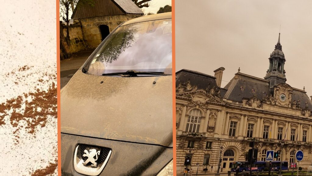 Ces images datent de 2022, lors d'un précédent épisode de poussières provenant du Sahara. // Source : images diffusées sur twitter Ces images datent de 2022, lors d'un précédent épisode de poussières provenant du Sahara. // Source : images diffusées sur twitter