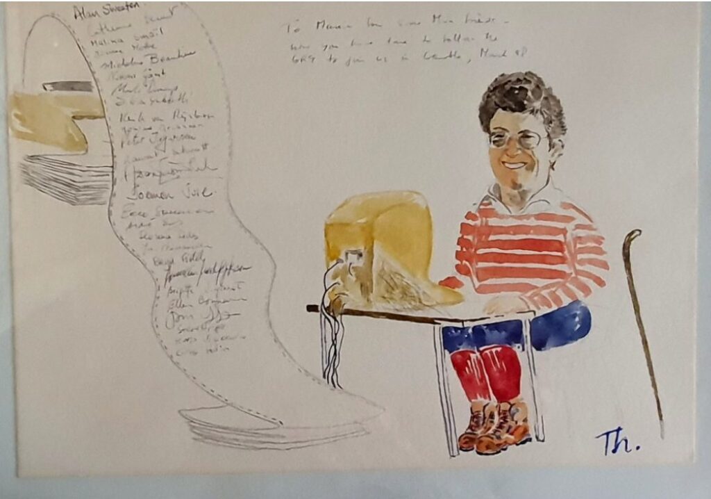Interstices indique : « Dessin réalisé par un ami chercheur nancéien et offert à Marion lors de la dernière réunion du groupe MIRO à laquelle elle participait, organisée à Nancy en 1997. » // Source : Article dans Interstices Interstices indique : « Dessin réalisé par un ami chercheur nancéien et offert à Marion lors de la dernière réunion du groupe MIRO à laquelle elle participait, organisée à Nancy en 1997. » // Source : Article dans Interstices