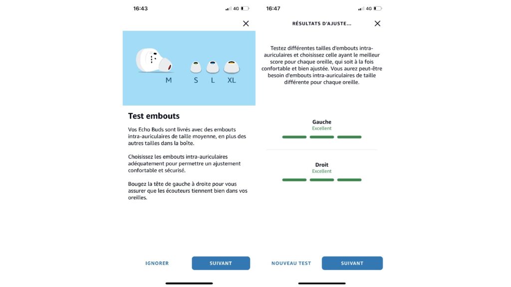 Test d'embouts sur les Amazon Echo Buds // Source : Maxime Claudel pour Numerama Test d'embouts sur les Amazon Echo Buds // Source : Maxime Claudel pour Numerama