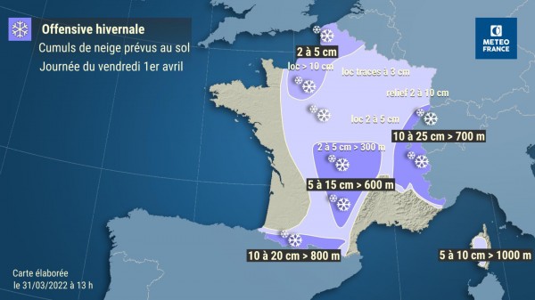 Carte élaborée par Météo France. // Source : Via Twitter @VigiMeteoFrance Carte élaborée par Météo France. // Source : Via Twitter @VigiMeteoFrance