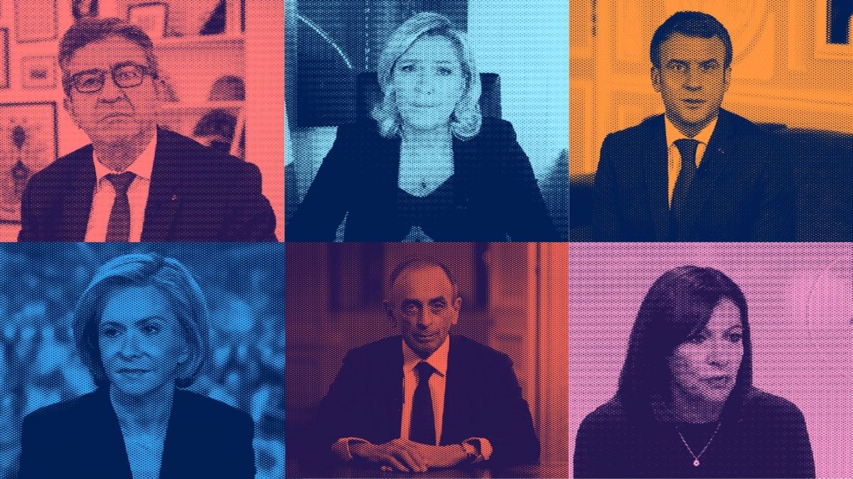 Les six candidats favoris selon les sondages. // Source : Montage Numerama Les six candidats favoris selon les sondages. // Source : Montage Numerama