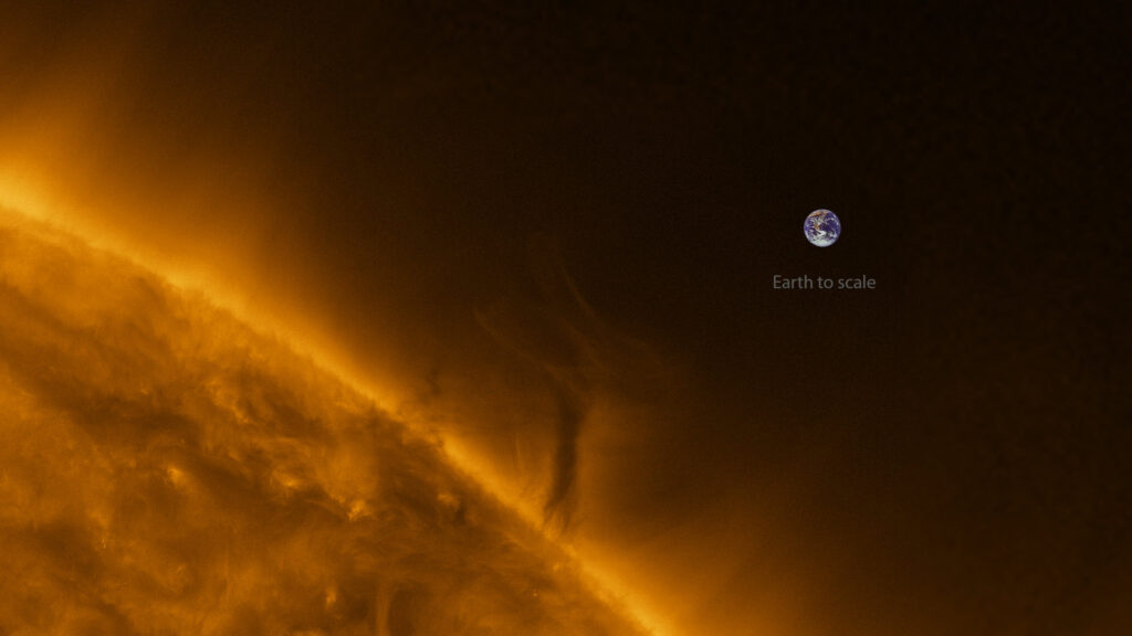 Ce petit point, c'est nous ! // Source : ESA & NASA/Solar Orbiter/EUI team; Data processing: E. Kraaikamp (ROB)