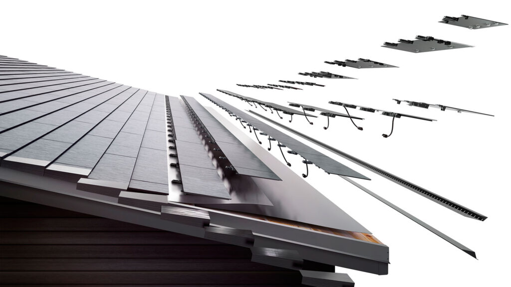 Installation Tesla Solar Roof // Source : Tesla Installation Tesla Solar Roof // Source : Tesla