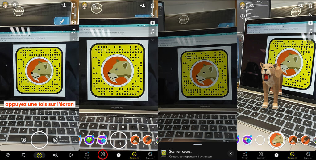 Les espèces disparues en AR dans Snapchat. // Source : Capture Numerama Les espèces disparues en AR dans Snapchat. // Source : Capture Numerama