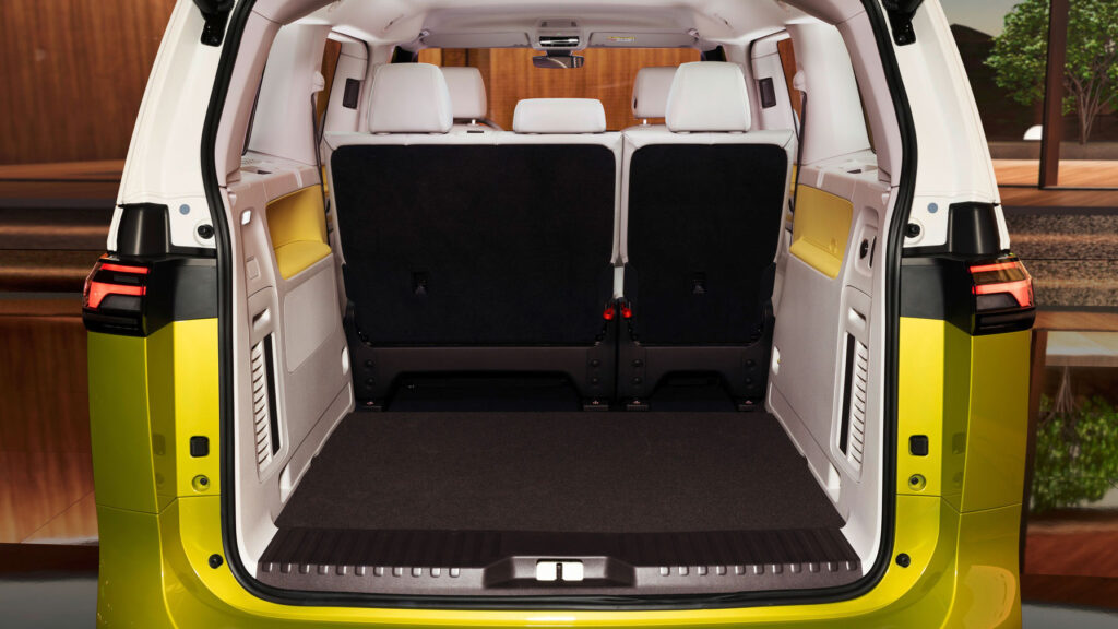 Coffre du Volkswagen ID. Buzz // Source : Volkswagen Coffre du Volkswagen ID. Buzz // Source : Volkswagen