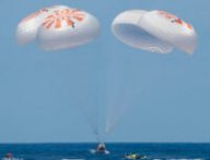 Retour d'Axiom-1 sur Terre. // Source : Axiom Space, SpaceX (photo recadrée)