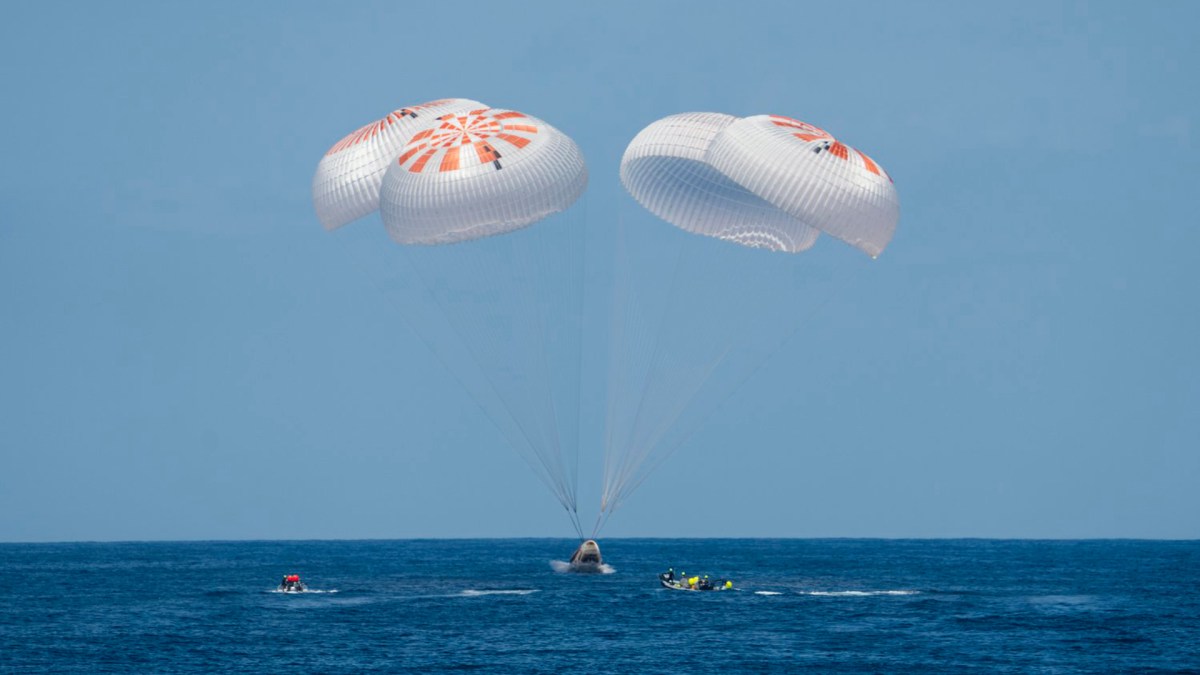 Retour d'Axiom-1 sur Terre. // Source : Axiom Space, SpaceX (photo recadrée) Retour d'Axiom-1 sur Terre. // Source : Axiom Space, SpaceX (photo recadrée)