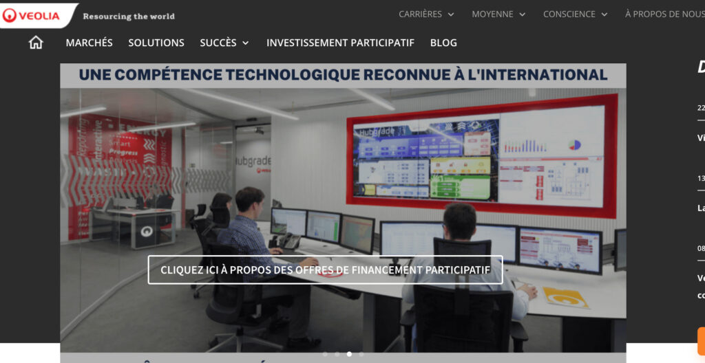 Ce site reprend l'architecture de celui du groupe Veolia pour tromper les utilisateurs. // Source : BB Ce site reprend l'architecture de celui du groupe Veolia pour tromper les utilisateurs. // Source : BB