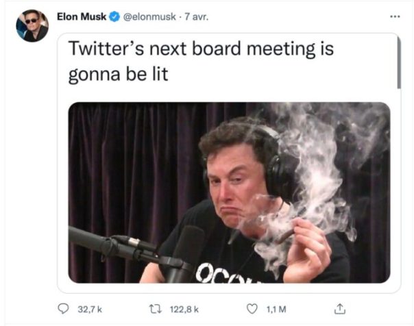 Le tweet prémonitoire d'Elon Musk, publié le 7 avril. // Source : Twitter / Elon Musk Le tweet prémonitoire d'Elon Musk, publié le 7 avril. // Source : Twitter / Elon Musk