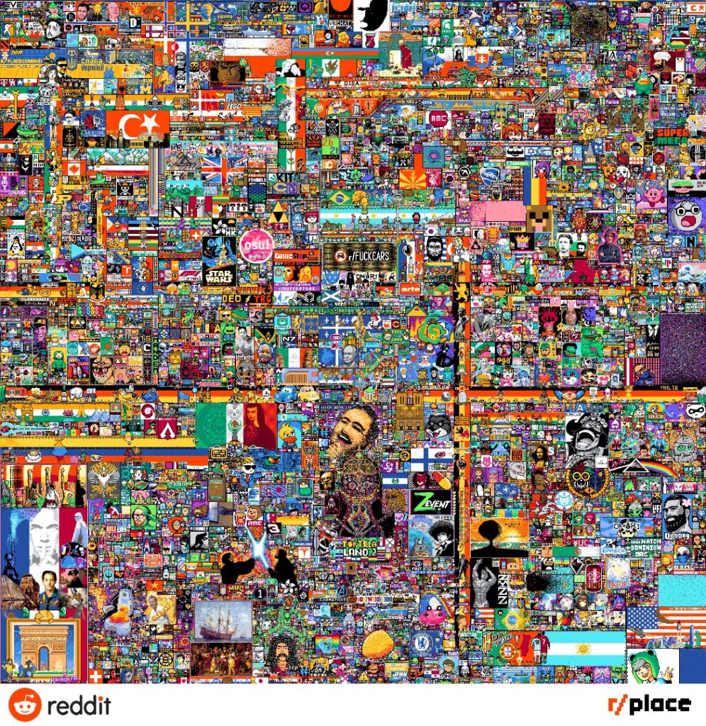 La /r/place à la 79ème heure. // Source : Reddit