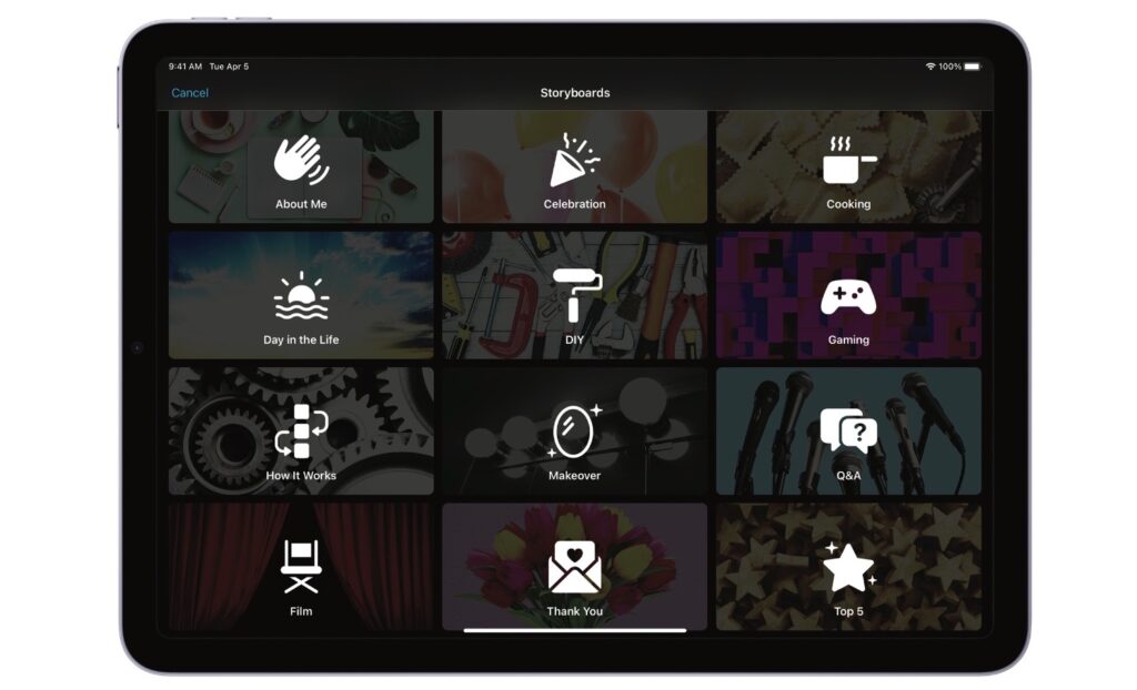 Plusieurs plans sont proposés dans le nouvel iMovie. // Source : Apple Plusieurs plans sont proposés dans le nouvel iMovie. // Source : Apple